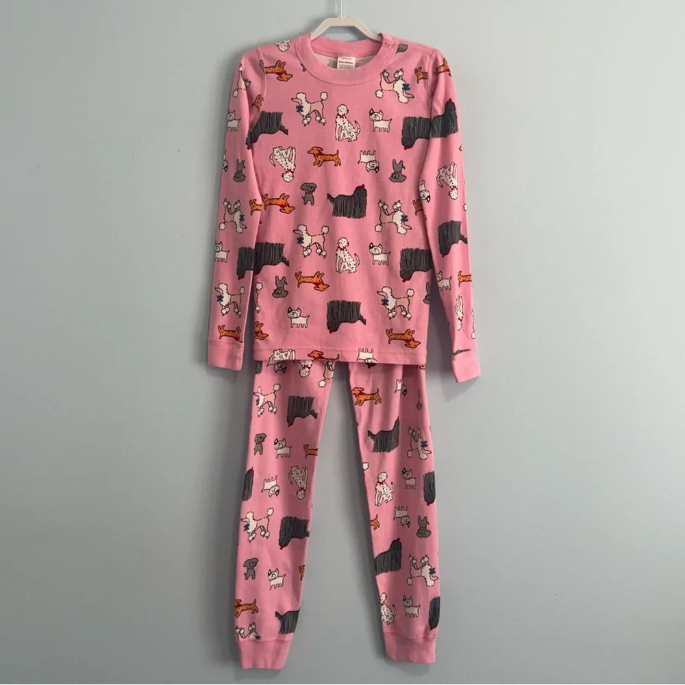 Hanna Andersson Girls Pajamas Set Size 10(140‎ cm) Dogs Print Pink
